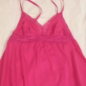 Size small pink shorty gown with adjustable straps
